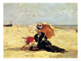Woman with a Parasol on the Beach  1880