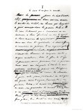 Le Soir D'Un Jour de Marche  Facsimile of Page from Manuscript "Les Miserables" by Victor Hugo