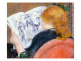 Young Woman Reading an Illustrated Journal  circa 1880-81