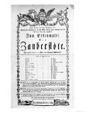 Poster Advertising the Premiere of "The Magic Flute" by Mozart at the Freihaustheater  1791