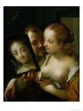 Laughing Couple with a Mirror  1596
