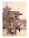 The Entrance to the Temple of Kiyomizu-Dera  Kyoto  with Pilgrims Ascending