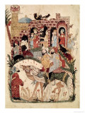 Abu Zayd and Al-Harith Questioning Villagers from "The Maqamat" by Al-Hariri
