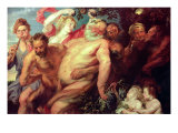Drunken Silenus Supported by Satyrs  circa 1620