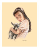 Little Girl With Baby Goat