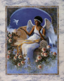 Black Angel with Dove