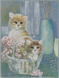 Kittens in Wicker Basket