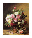 Old World Roses in a Basket