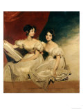 A Double Portrait of the Fullerton Sisters  Seated Full-Length  in White Dresses