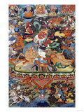 A Tibetan Thangka Depicting Shri Devi Seated Astride Her Mule  circa 1900