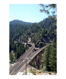 Train Tracks Merging on a Bridge Feather River Canyon