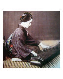 Japanese Woman Playing Koto