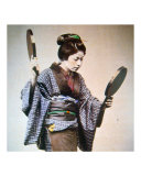 Young Geisha Fixing Hair