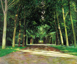 Wegkreuzung im Park Signiert