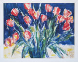 Red Tulips on Blue  1930