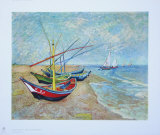 Fishing Boats on the Beach at Saints-Maries  c1888