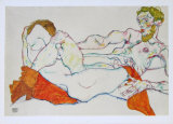 Entwined Reclining Couple  1913