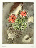 Woman  Flowers and Bird