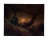 Two Men  Looking at the Moon