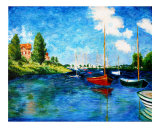 Red Boats  Argenteuil- Reproduction- Claude Monet