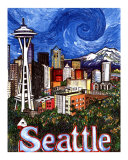 Space Needle Swirl in Sky