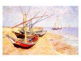 Fishing Boats on the Beach at Saints-Maries  c1888