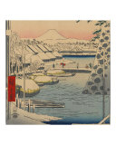 Icey Morning  Under Snow Covered Mount Fuji Japan