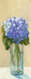 Purple Flowers in Blue Vase