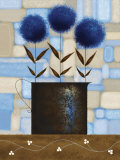 Study of Chrysanthemums in Blue