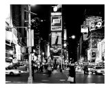 Times Square Evening - Manhattan  New York City - B&W Photograph