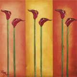 Six Red Lilies