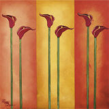 Six Red Lilies