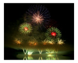 Fireworks celebration on the lake