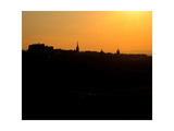 Edinburgh castle and city skyline at sunset  Scotland