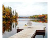 Dock on Adirondack Lake in Autumn