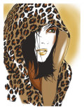Woman with Leopard Skin Hood