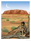 An Australian Aborigine Playing a Didgeridoo