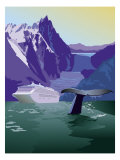 A View of an Alaskan Cruise Ship  Glaciers  and a Whale