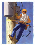 A Man Repairing a Transformer
