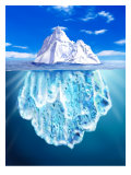 A View of an Iceberg from Above and Below Water