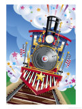 Close-Up of the Engine of a Patriotic Train