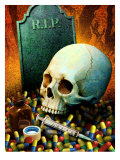 Drugs  Skull  and a Gravestone