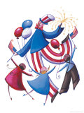 Uncle Sam Dancing in a Circle with Three Children