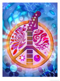 60s Style Peace Sign with Guitar Neck