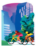 Cyclists on Mountain Trail