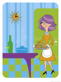 Woman with Thanksgiving Turkey