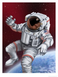 An Astronaut Floating Through Space