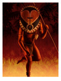 Warrior Wearing Tribal Mask