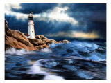 Lighthouse and Stormy Seas
