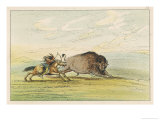 Native American Sioux Hunting Buffalo on Horseback